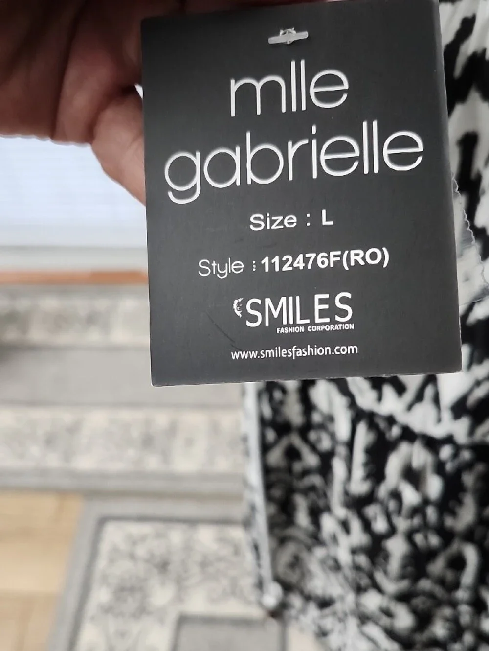 Mlle Gabrielle Black and White Ikat Shirt Dress